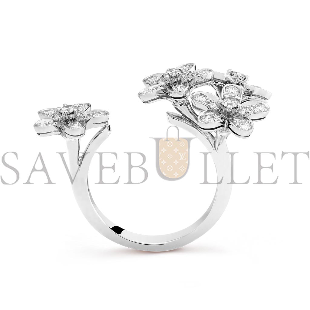 van cleef arpels socrate between the finger ring - white gold, Di*m*nd  vcarb14500